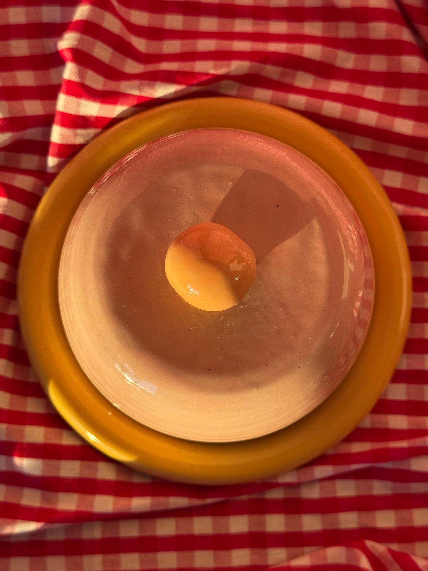 Butter dish - Yellow + pink + peach
