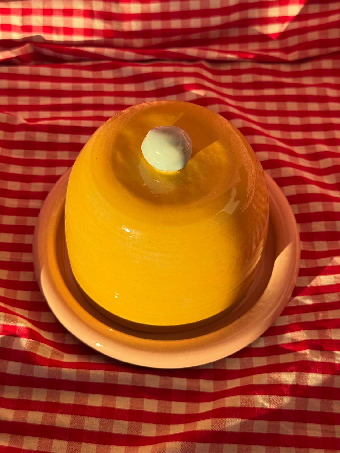 Butter dish - Pink + yellow + blue