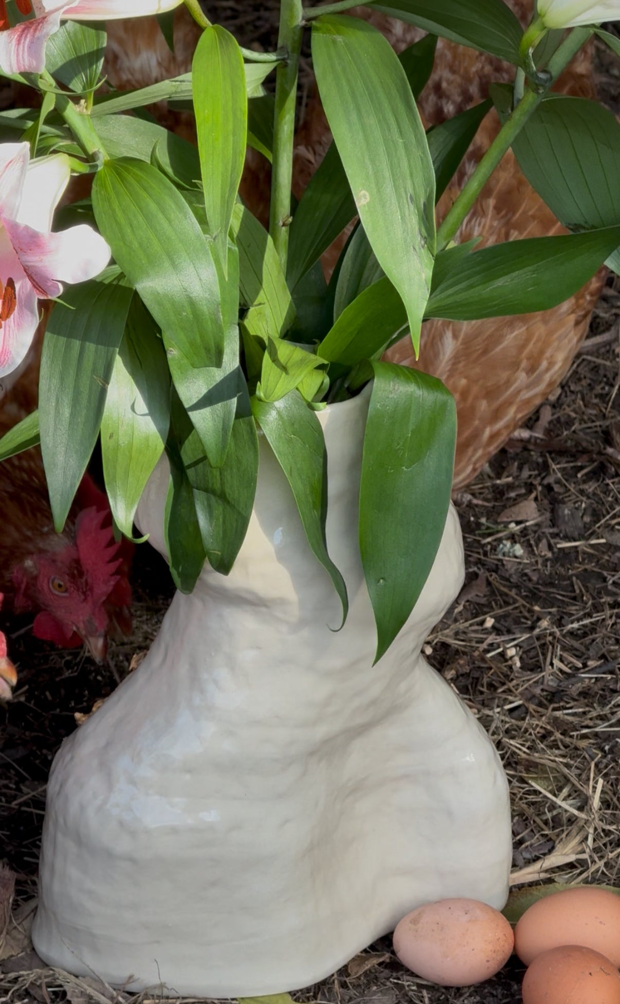 Hand coiled vase - nude #1