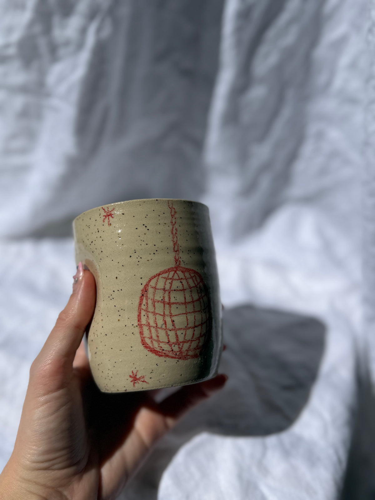 Disco ball tumbler - red