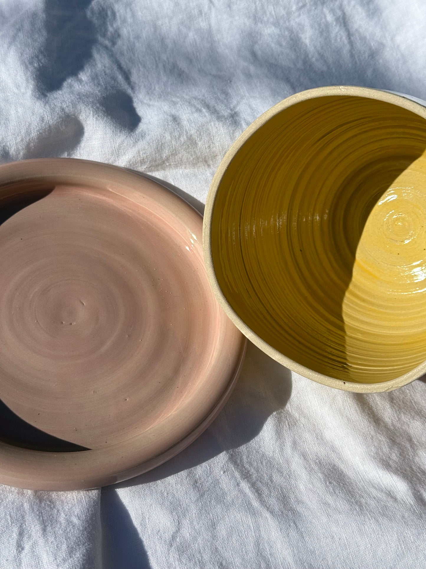 Butter dish - Pink + yellow + blue
