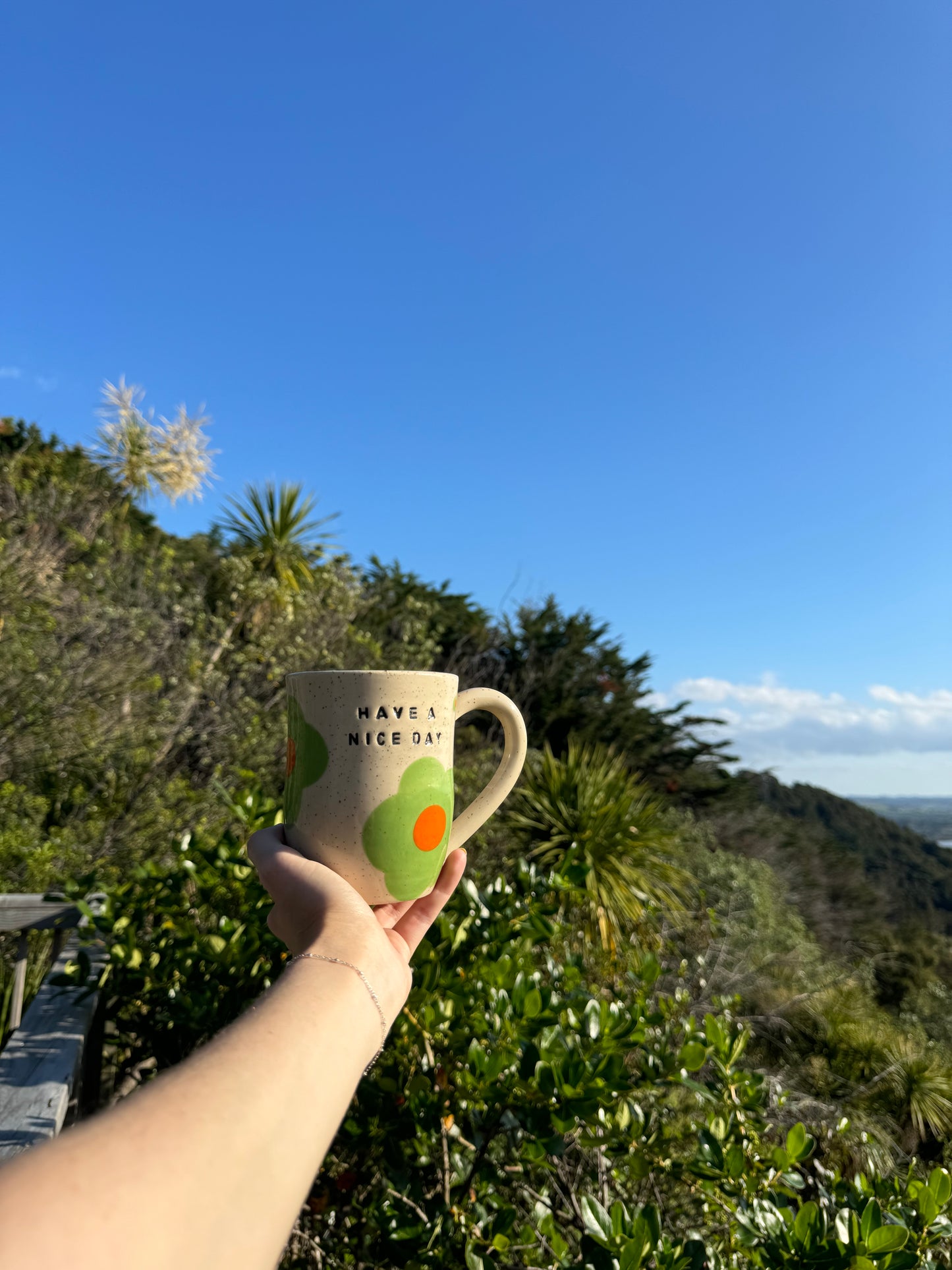 Have a nice day flower mugs