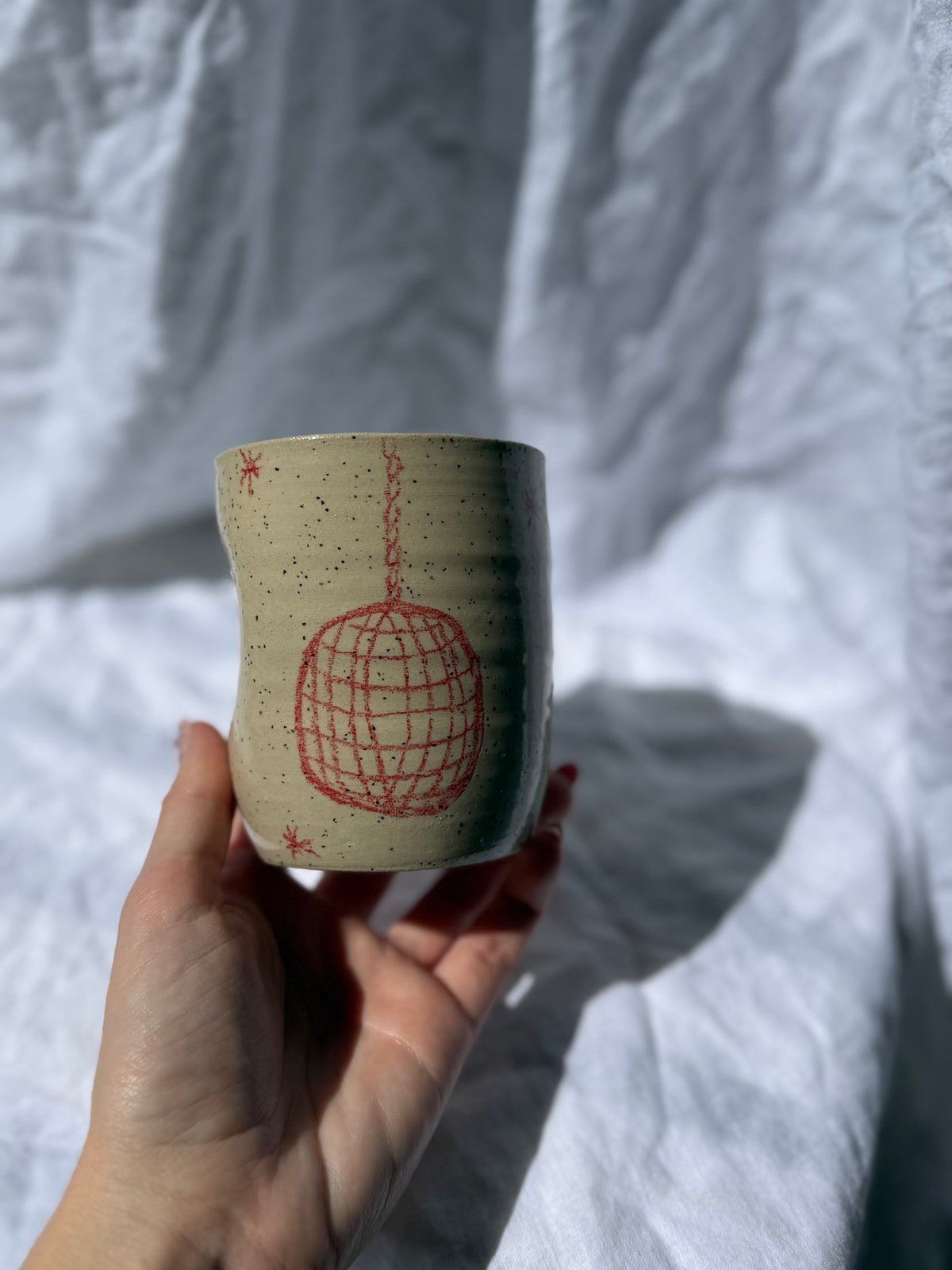 Disco ball tumbler - red