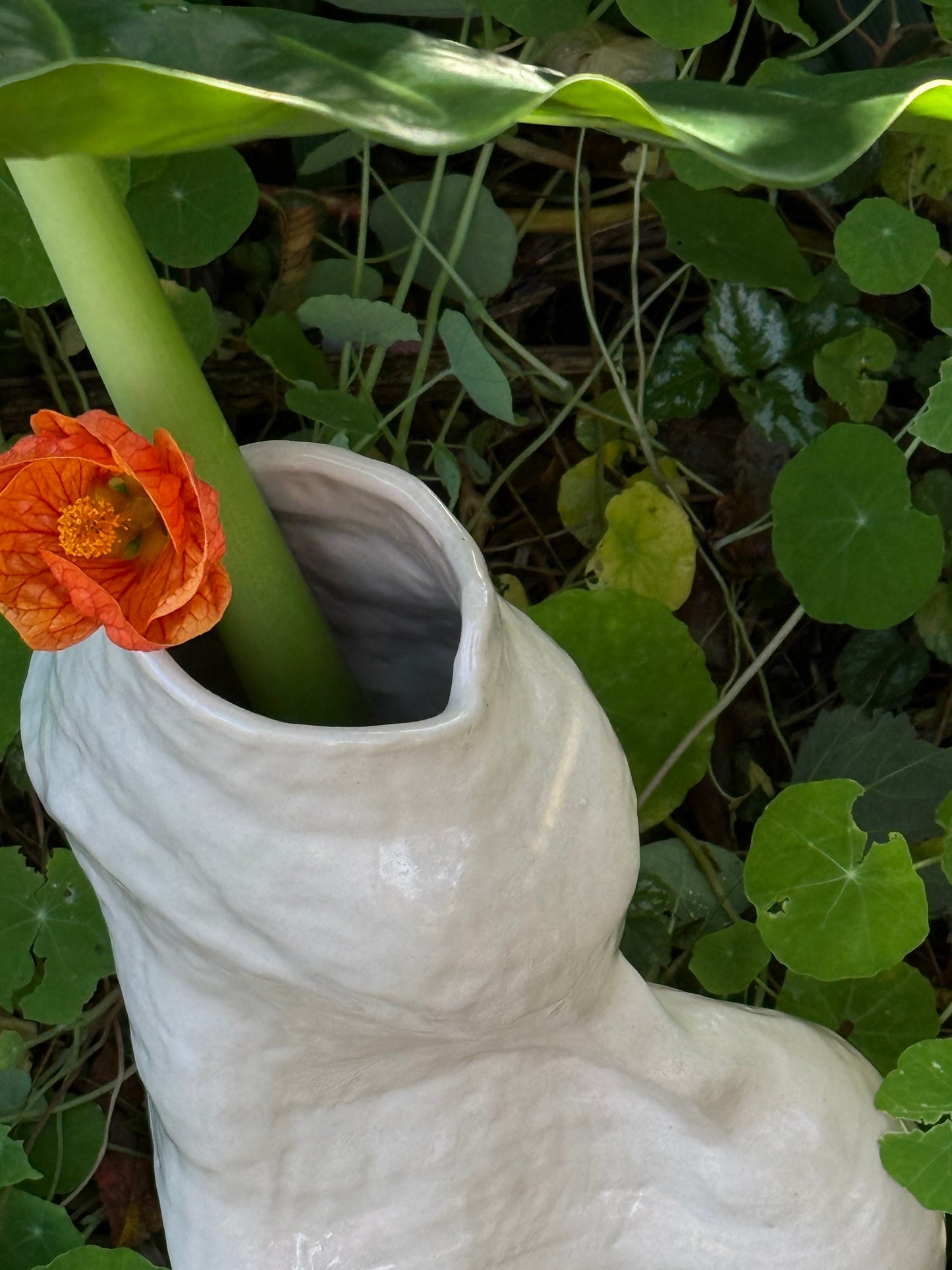 Hand coiled vase - nude #2