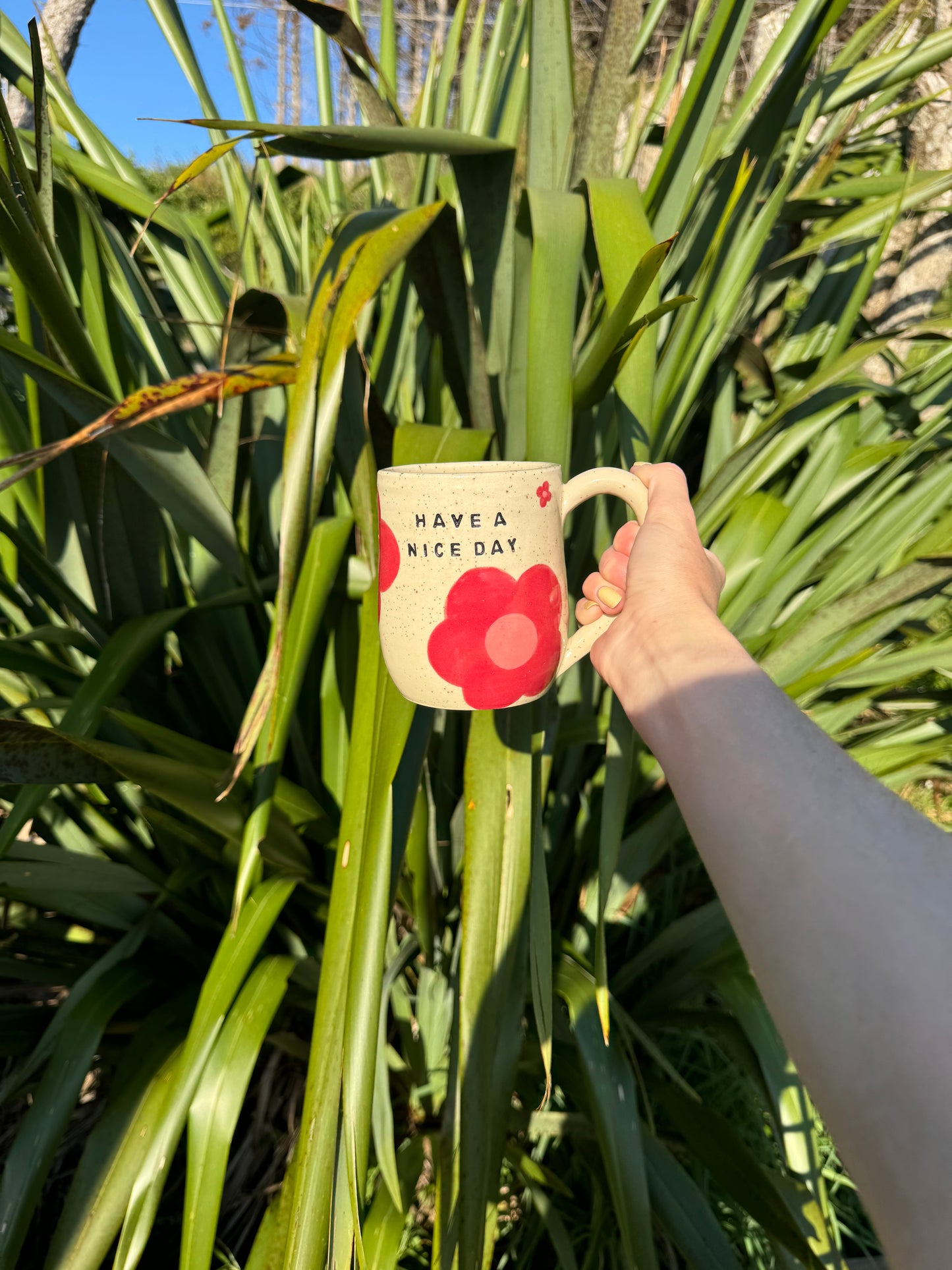 Have a nice day flower mugs