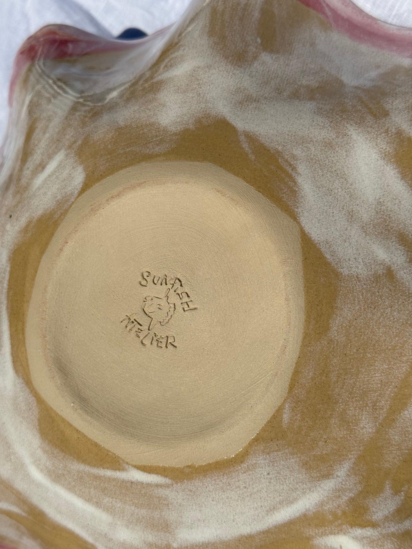 Large Wavy Bowl- Delphinium