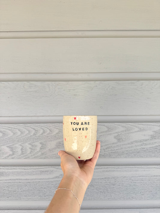 "You Are Loved" Heart Tumbler