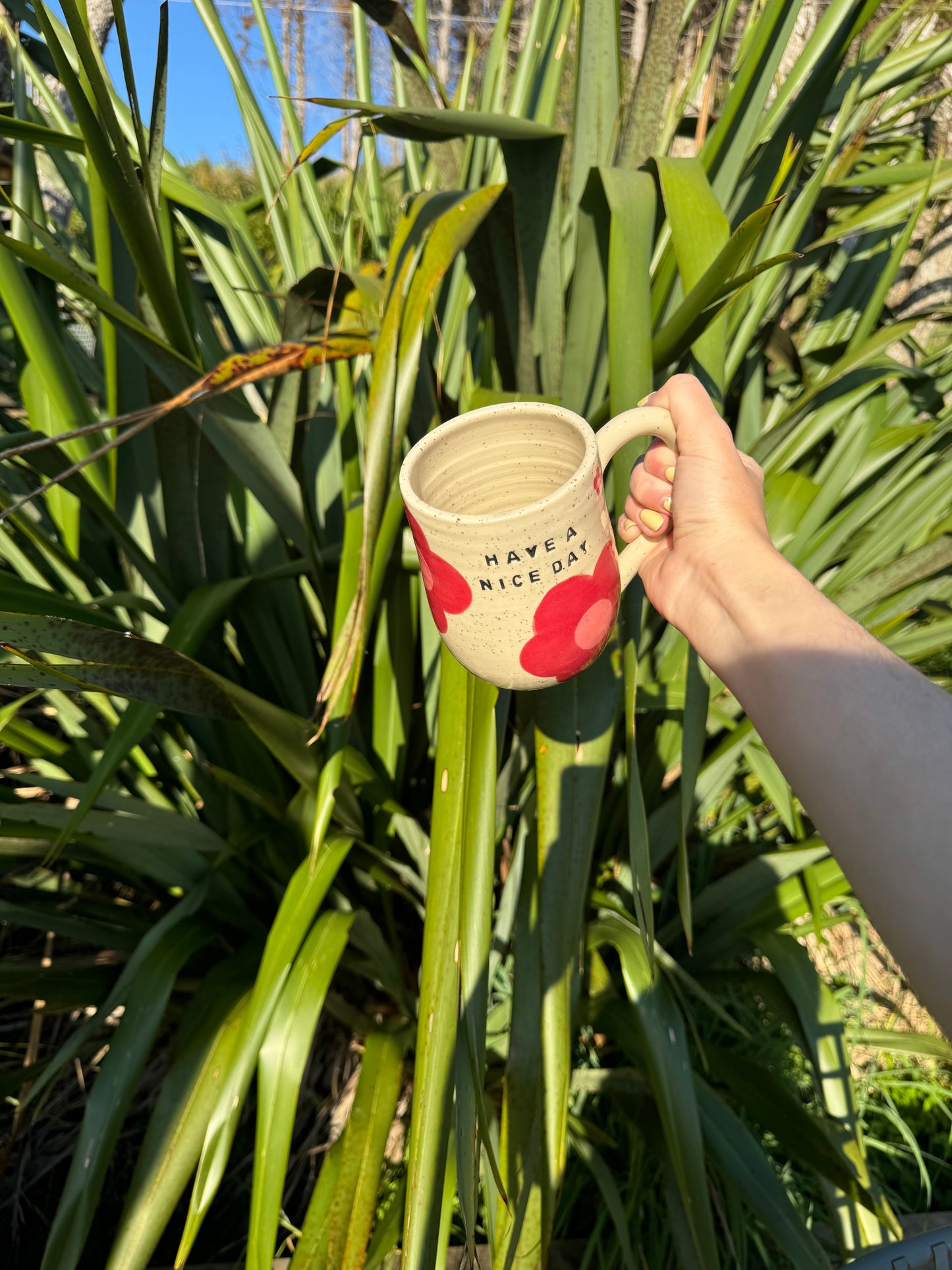 Have a nice day flower mugs