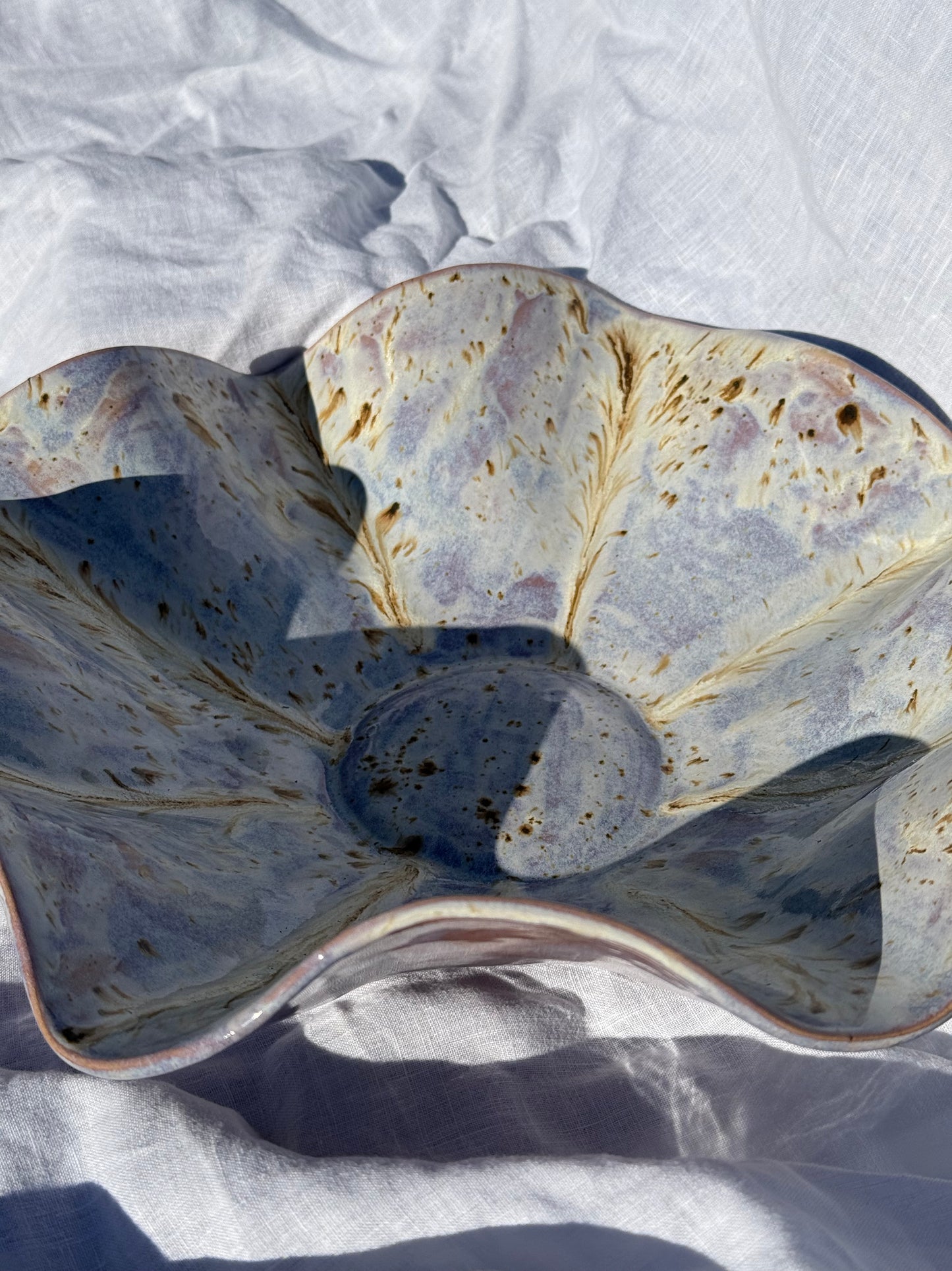 Large Wavy Bowl- Hydrangea