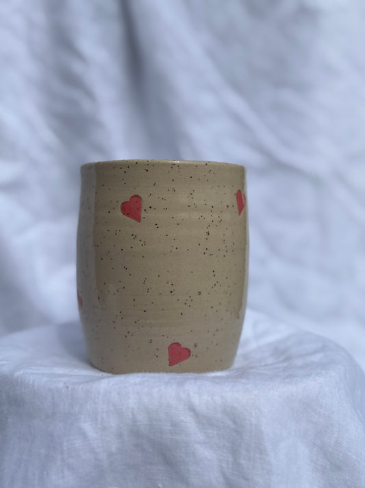 Pink heart tumbler