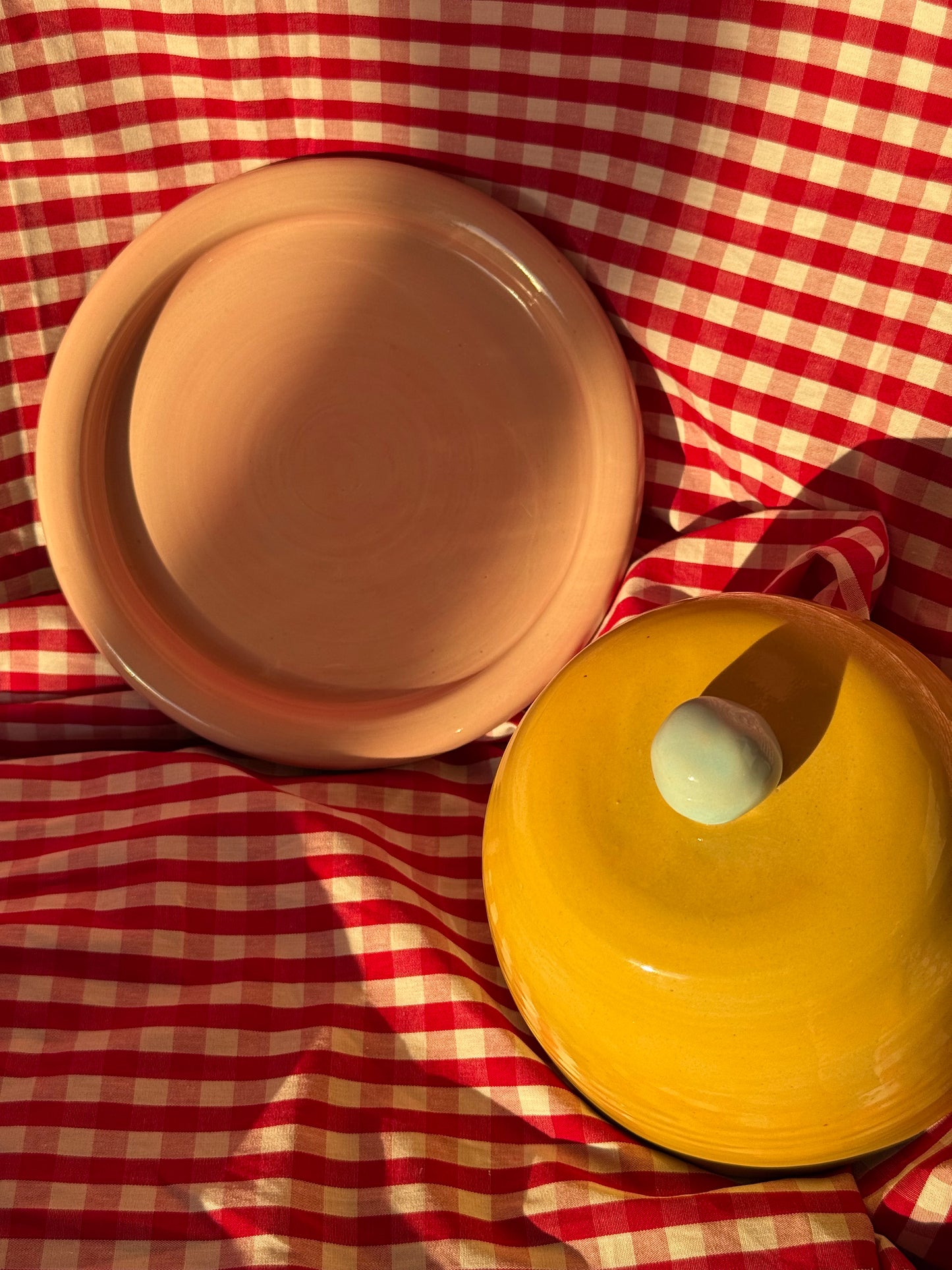 Butter dish - Pink + yellow + blue